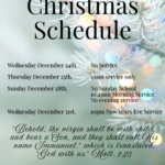 Christmas Holiday Schedule